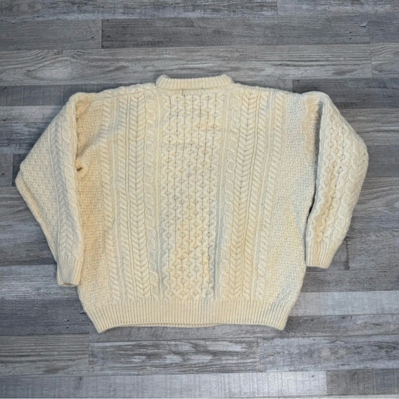 Rue Saint Patrick 100% Wool Ivory Cable Knit Mens Sweater Size XXL Ireland - Picture 5 of 5